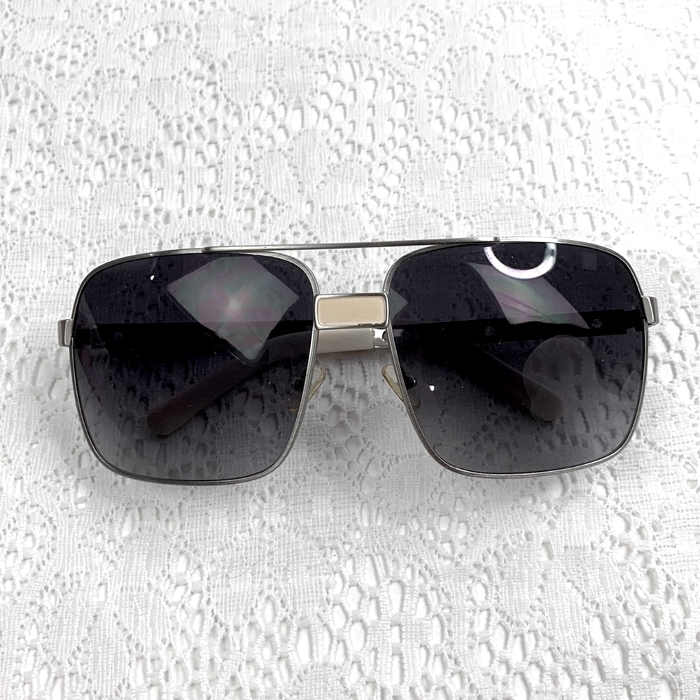 Chloe Vintage Sunglasses Silver wire frame Aviator square Authenticated Rare - Picture 13 of 16